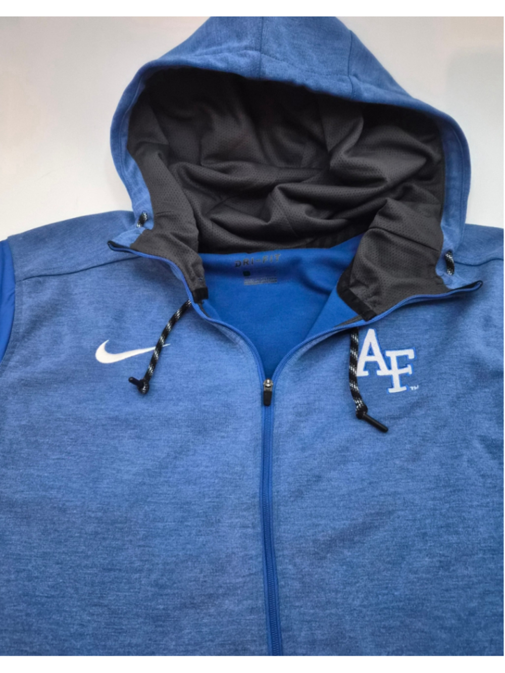 Nike Air Force Falcons Dri-FIT Full Zip Hoodie Jacket Blue Men's M NCAA USAFA AF - Picture 2 of 8